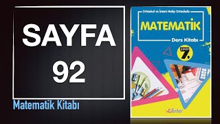 7. Sınıf Matematik Ders Kitabı BERKAY YAYIN Sayfa 92 Cevapları