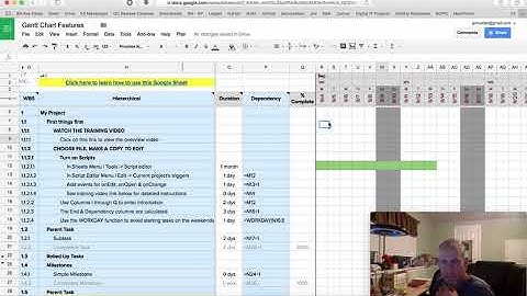 How to modify the Gantt Chart in The J. P. Mueller Group Project Plan Template for Google Sheets