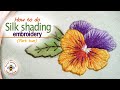Watch me embroider - Long and Short stitch (silk shading) Pansy - Part 2 | Hand embroidery video