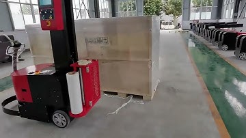 Battery Powered Robot Wrapping Machine Self Propelled Mobile Pallet wrapper