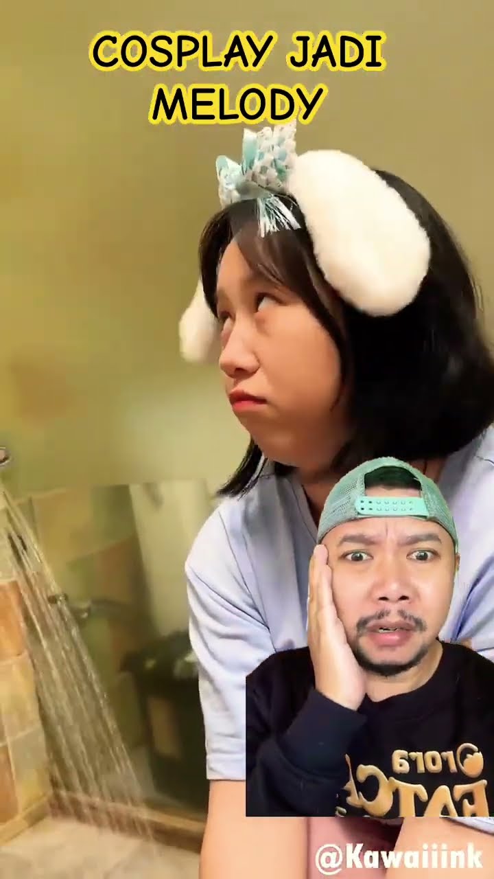 CAT PINKY MELODY GAK BISA ILANG!!!?? #funny #memes #cosplay #comedy #makeup #mymelody