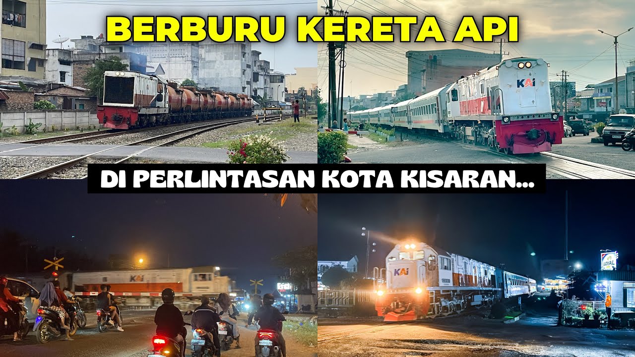 GOKIL‼️ Melihat Kereta Api Melewati Perlintasan KA Kota Kisaran