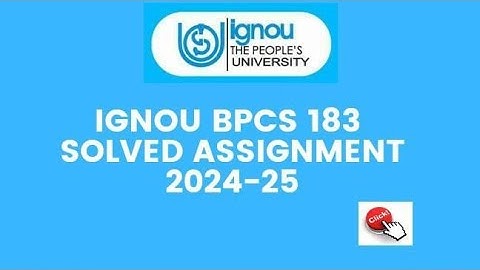 IGNOU BPCS 183 solved assignment 2024-25 || BPCS 183 assignment in english || BPCS 183 PDF !