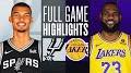 Video for Spurs vs Lakers 2024