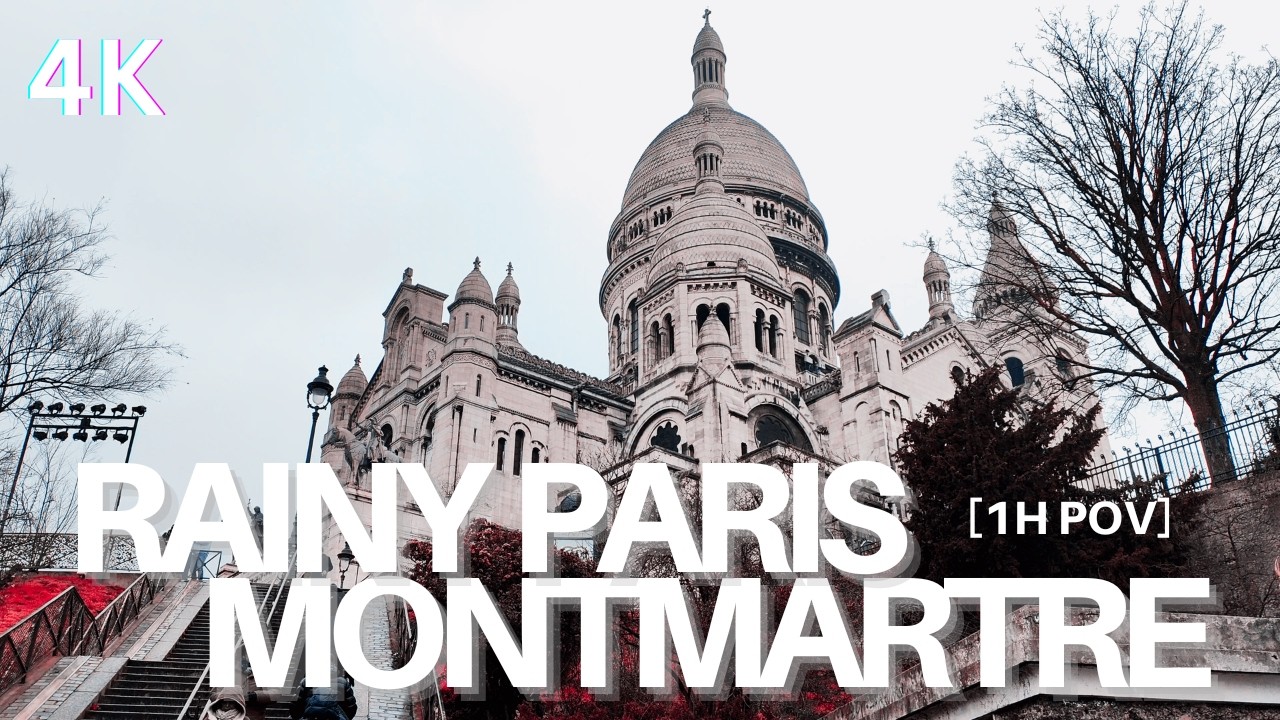 [4K] Rainy Winter Walk in Montmartre Paris – 1h15 POV | Cold Rain Sounds, Footsteps & Sacré-Cœur