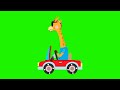 Giraffe driving a car | #nocopyright #fullhd #giraffe  #greenscreen  #kidsmation
