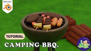 Blender (4.5) Tutorial I Camping BBQ.