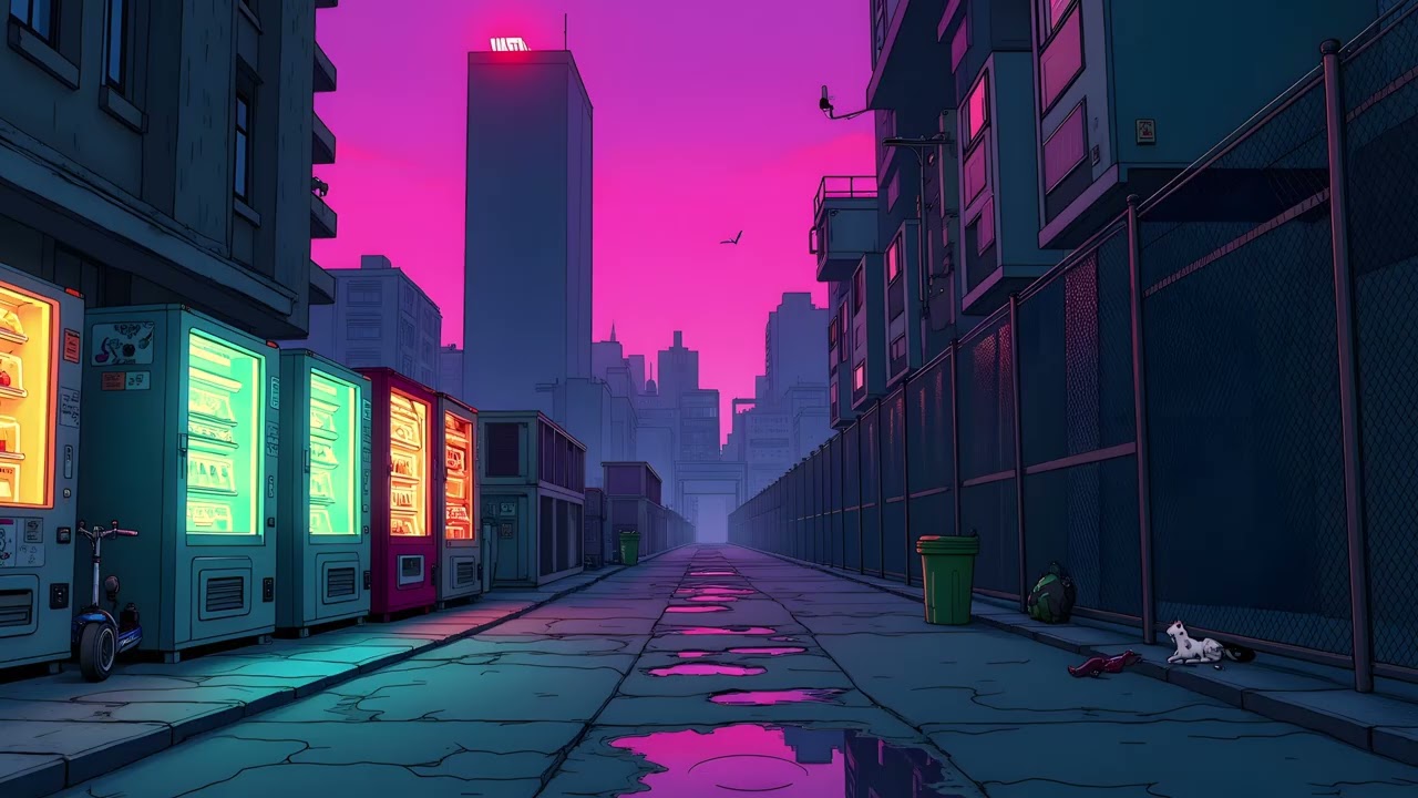 3 HOURS | Neon Alley Dreams: Lofi Beats to Study, Relax & Sleep