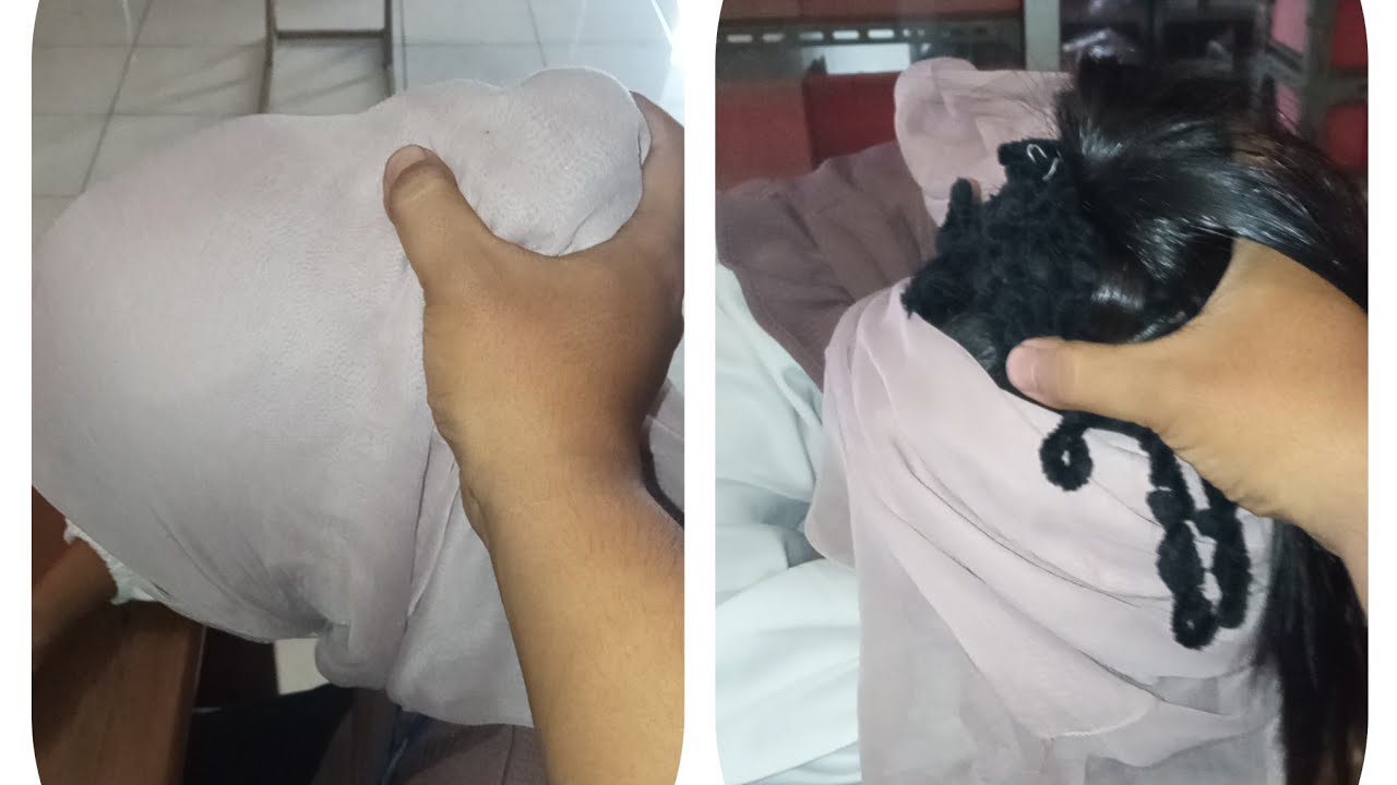 Bongkar Paksa Konde Jilbab Pegawai sales // Hijab Hair play & Pulling