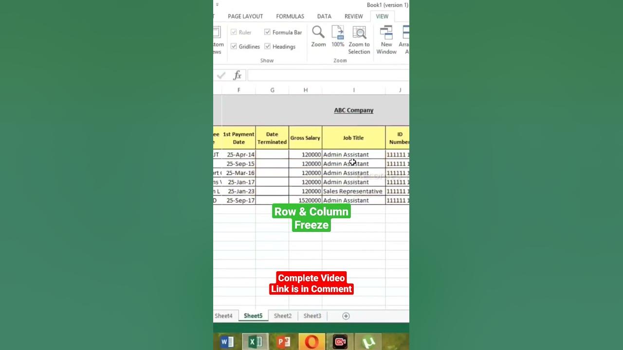 Freeze row and columns in excel excelforbegginers exceltips 