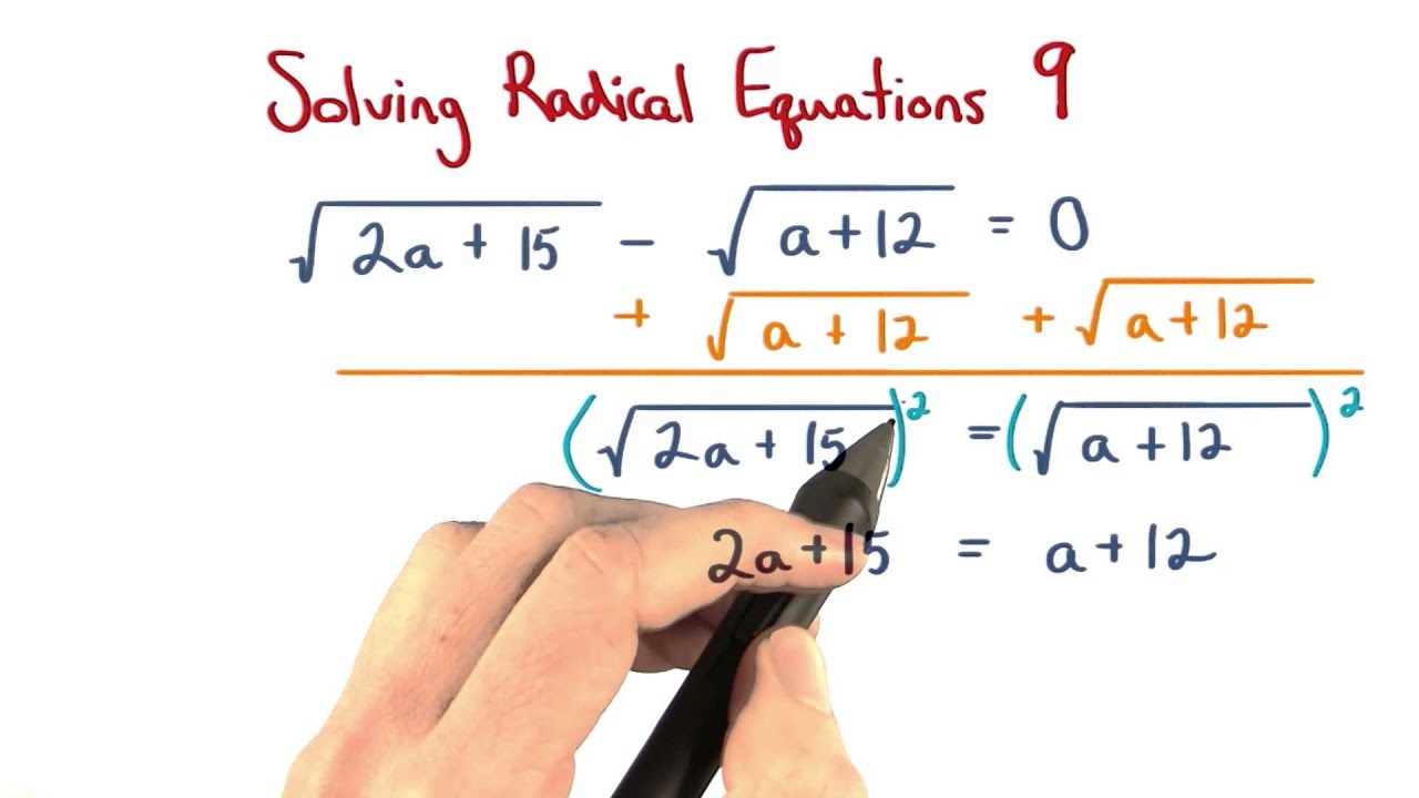 Solve Radical Equations 9 - Visualizing Algebra - YouTube