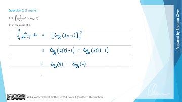 VCAA Mathematical Methods 2014 Exam 1 - Question 2