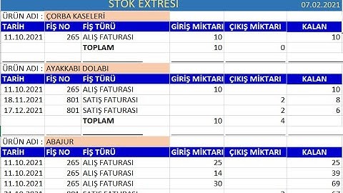 EXCEL VBA LİSTBOX TA ÜRÜN STOK VE CARİ HESAP EXTRELER-1