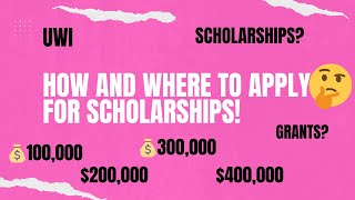 HOW TO APPLY FOR SCHOLARSHIPS AT UWI (Full Guide/ Walkthrough) University Series ep. 3