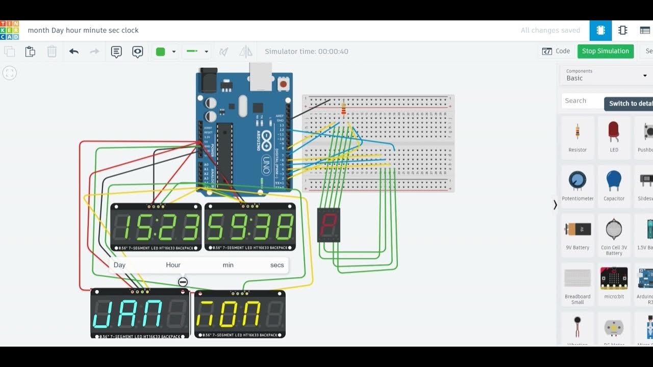 My Tinker cad Arduino uno Clock project video - YouTube