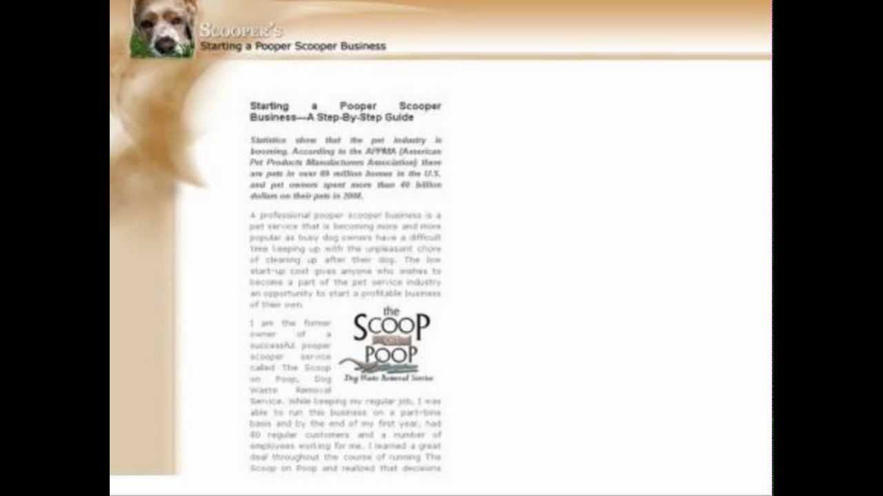 Starting A Pooper "Scooper Business" Ebook YouTube