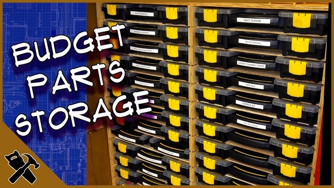 20 Bin Rail Mount Stackable Parts Storage