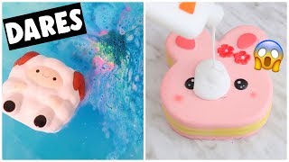 Extreme Slime & Squishy Dares? Making Jelly Cube Slime