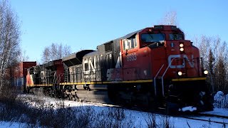 Very Late Stack Train CN 120 thru Berry Mills, NB at Track Speed