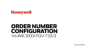 Order Number Configuration MiniRAE 3000+ PGM-7320