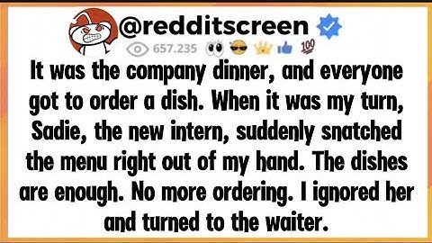 Het was het bedrijfsdiner en iedereen mocht een gerecht bestellen. Toen ik aan de beurt was, Sadi...