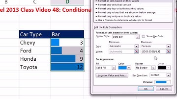 Highline Excel 2013 Class Video 48: Conditional Formatting: Bar Chart with Data Labels