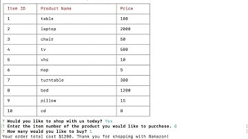bamazon homework demo