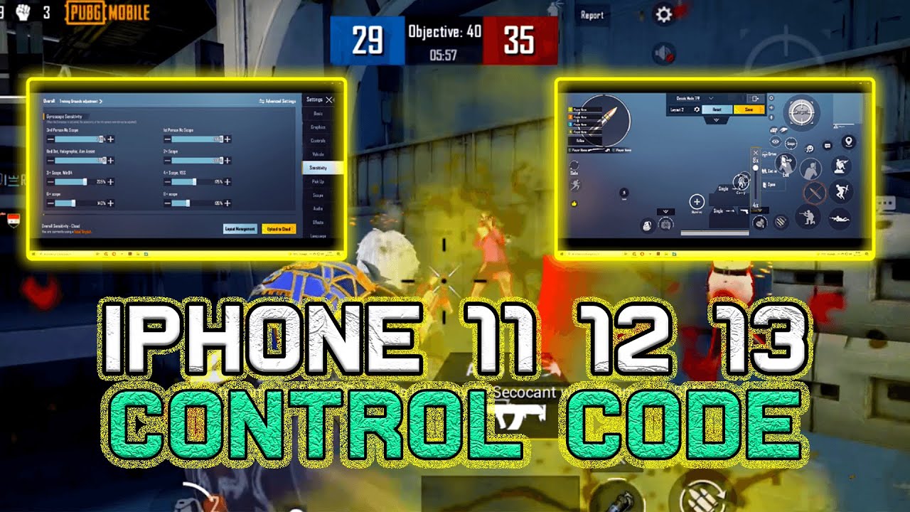 iPHONE 11,12,13 BEST SENSITIVITY CONTROL CODE!! 4 FINGER 🔥 Pubg Mobile ...