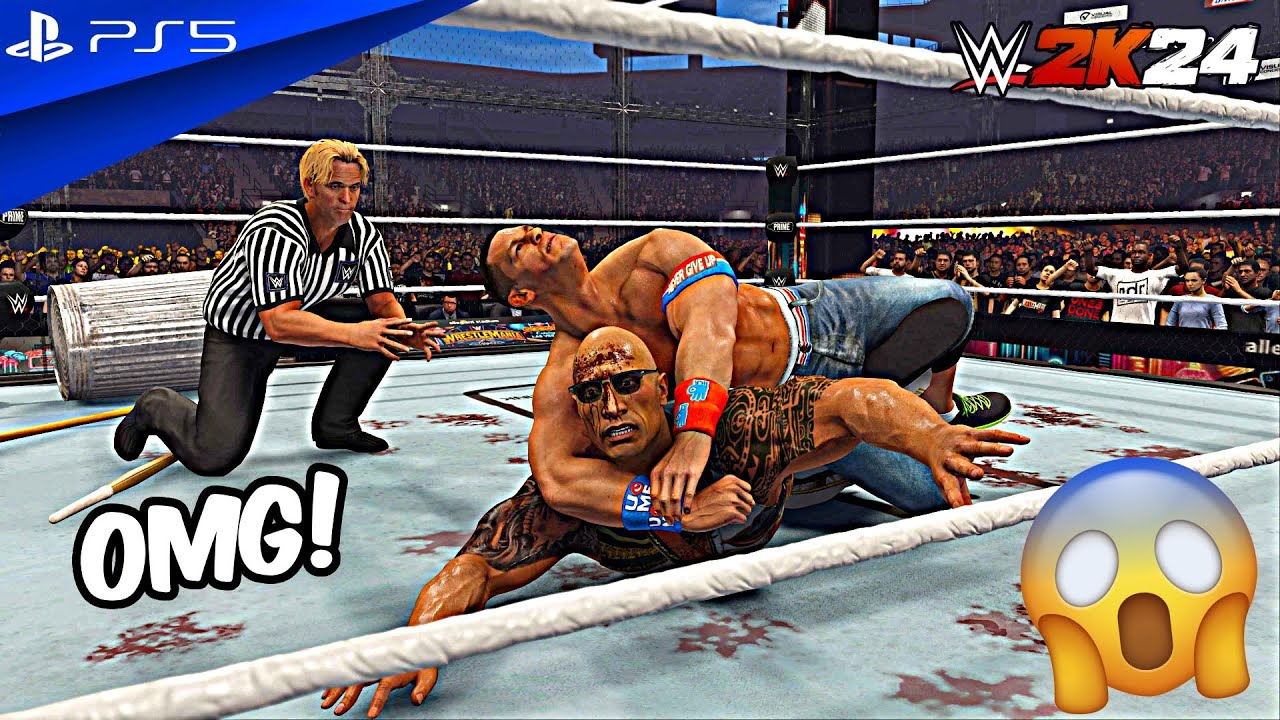 WWE 2K24 - John Cena vs. "The Final Boss" The Rock - Hell in a Cell ...