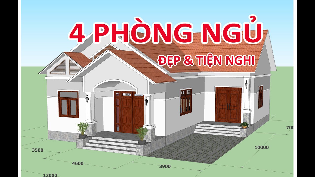 NHÀ CẤP 4 MÁI THÁI 4 PHÒNG NGỦ ĐẸP GIÁ RẺ | KIẾN TRÚC... - youtube