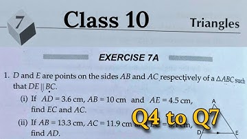 Class 10 Ex 7A Triangles Q4 to Q7 | CBSE | RS Aggarwal | Rajmith