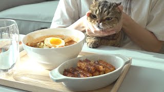 My Cats Won't Let Me Eat My Tteokbokki! Claire's Kitch Vlog (ENG SUB)