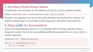 Solving the Accumulating Arrays in Julia for Loops