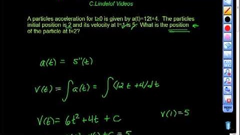 AP Calculus AB Review Problem Particle Motion Given Acceleration Function
