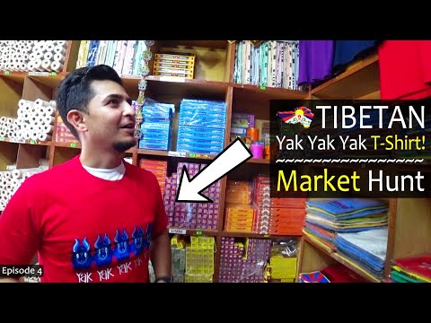 Buying Yak T-Shirt in Tibetan Market McLeod Ganj