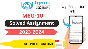 IGNOU MEG 10 Solved Assignment 2023-24 PDF | IGNOU MA English Solved Assignment 2023-24 PDF