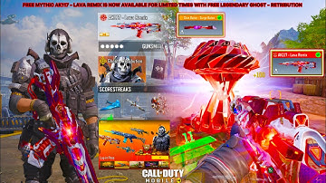 FREE Mythic AK117 Lava Remix is now available with FREE CP & Legendary Ghost to destroy all in CODM🌋