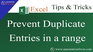 Prevent Duplicate Entries - Excel Tips & Tricks (Hindi)