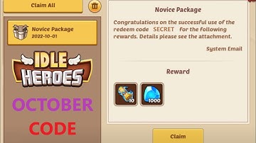 SECRET IDLE HEROES OCTOBER CODE CRACKED!