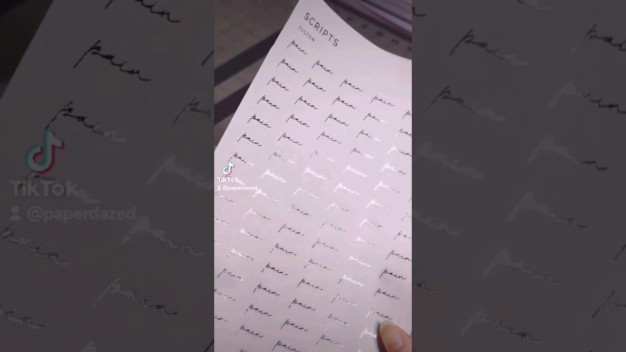 custom foiled script stickers! 