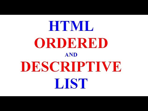 HTML ORDERED & DESCRIPTIVE LIST - YouTube