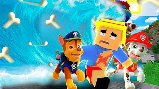 PAW PATROL Y PANCRI VS TSUNAMI DE HUESOS EN MINECRAFT 🦴