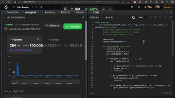 Hard. Beats 100% LeetCode 2071. Maximum Number of Tasks You Can Assign. Binary Search. Python3