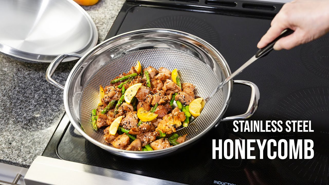 Buffalo Honeycomb Wok WHC232｜Coating-Free Stainless Steel Cooking