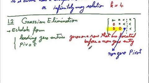 Gaussian Elimination, Lecture 3