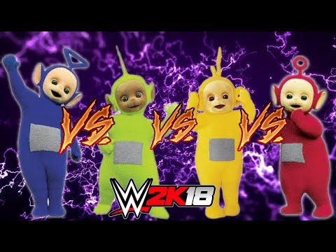 TINKY WINKY vs DIPSY vs LAA-LAA vs PO | WWE 2K18 Teletubbies Fight