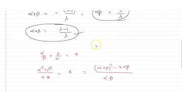 `alpha,beta` are roots of the equation `lambda(x^2-x) + x + 5 = 0`. If `lambda_1` and `lambd_2`...