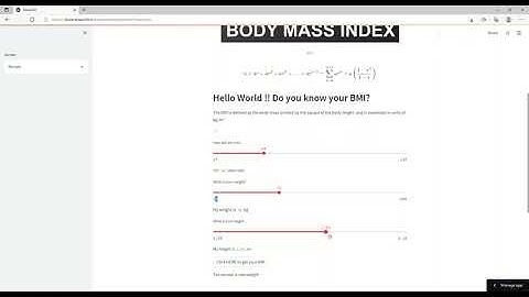 Using Streamlit  to make BMI  Calculator  By Ousmane SY