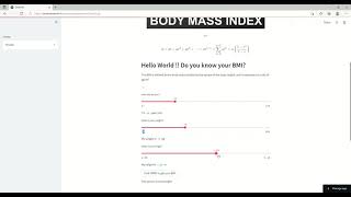 Using Streamlit  to make BMI  Calculator  By Ousmane SY