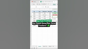 Fast Task Tracking in Excel: Create Your Own Quick Done/Not Done Tracker!✅❌ #tasktracking #wps #fyp
